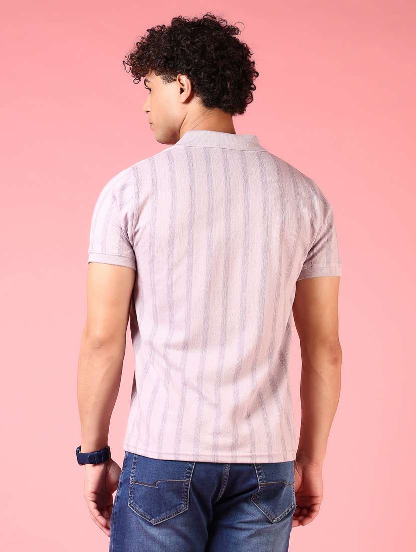 men striped short sleeve regular fit polo t-shirt - 21749942 -  Standard Image - 1