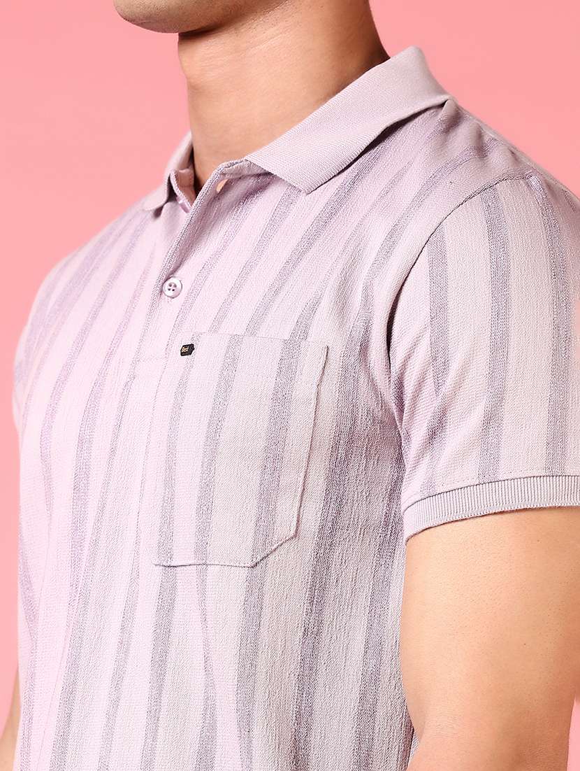 men striped short sleeve regular fit polo t-shirt - 21749942 -  Standard Image - 4