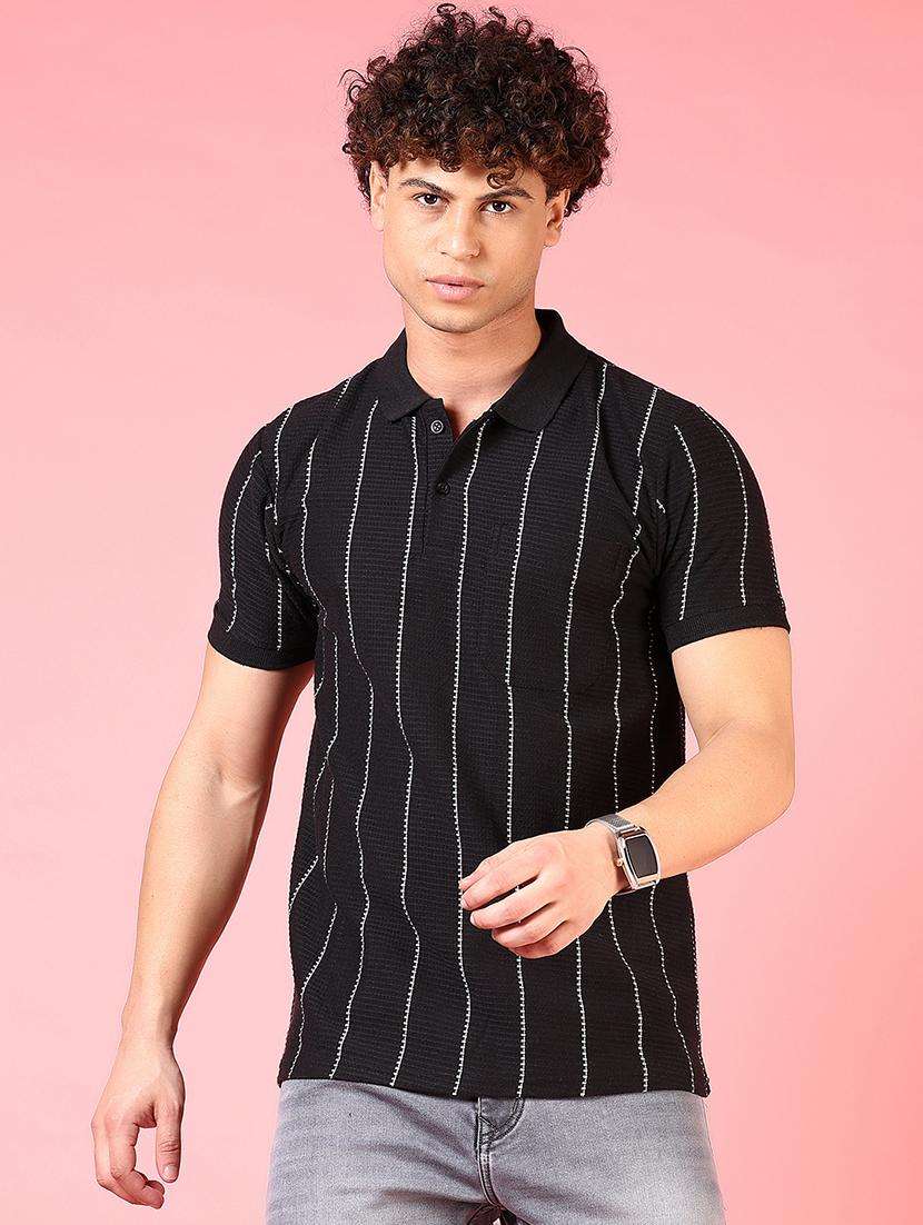 men striped short sleeve regular fit polo t-shirt - 21749946 -  Standard Image - 1