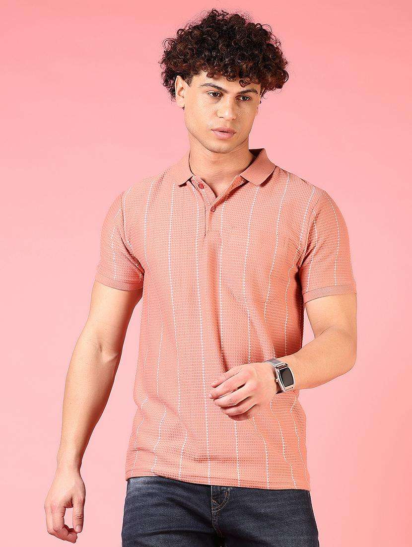 men striped short sleeve regular fit polo t-shirt - 21749950 -  Standard Image - 1