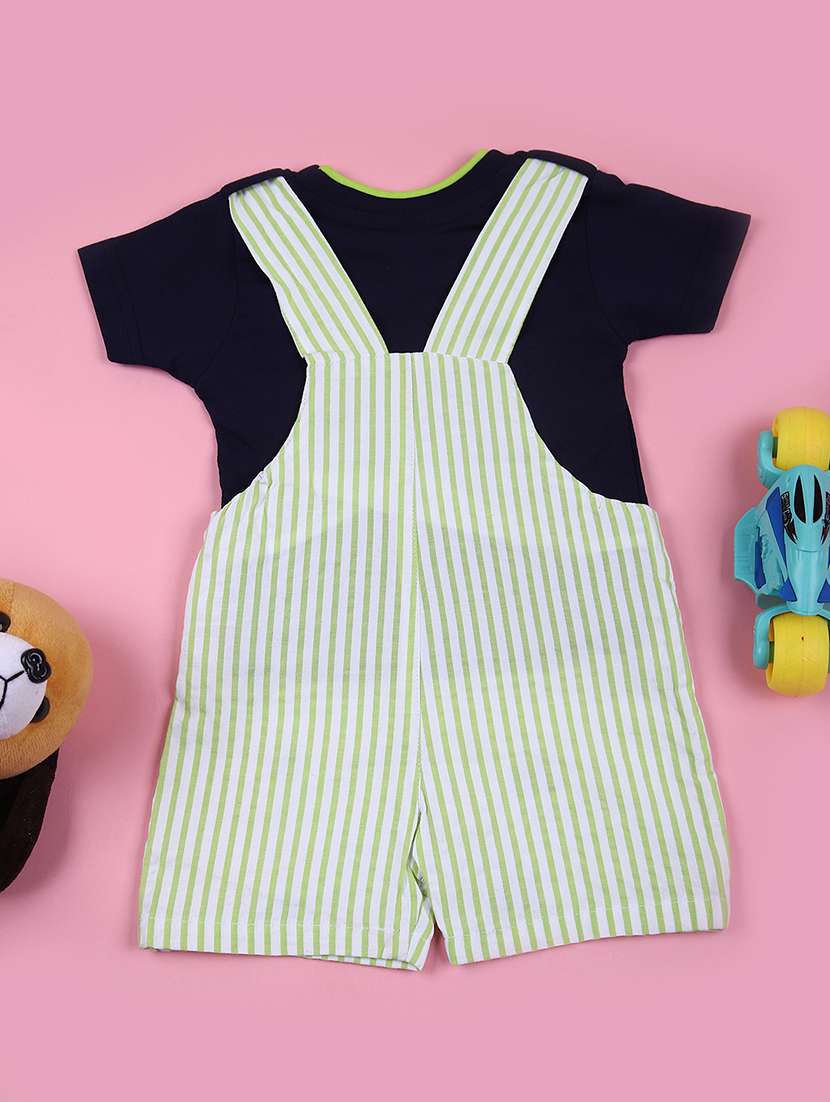 boys striped t-shirt with dungree - 21749978 -  Standard Image - 1