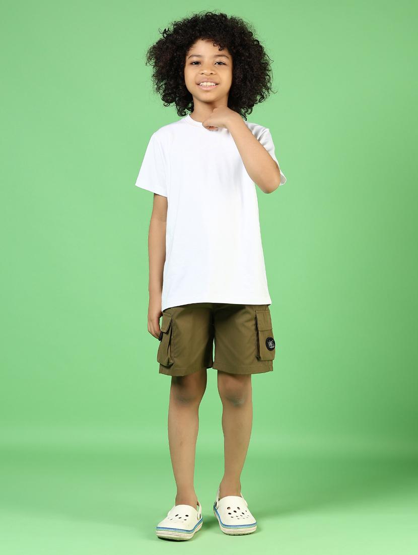 boys solid mid rise cargo shorts - 21750010 - Standard Image - 4