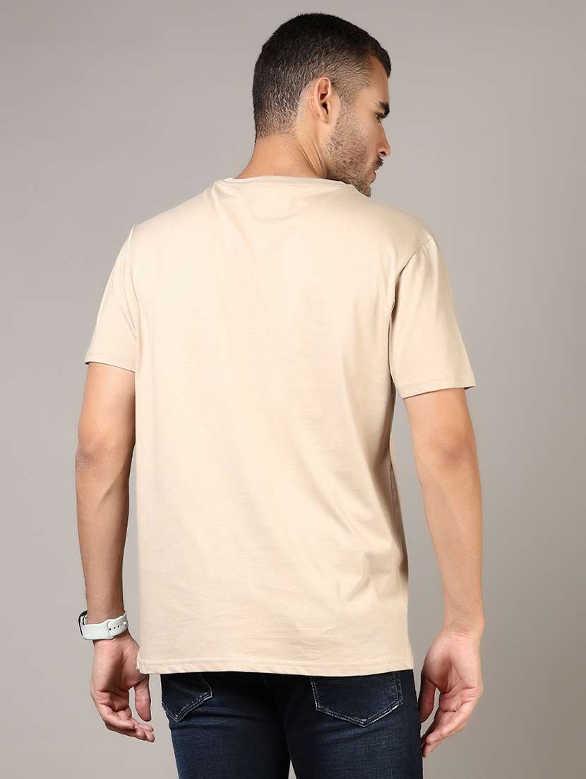 men front print round neck regular fit t-shirt - 21750031 -  Standard Image - 1