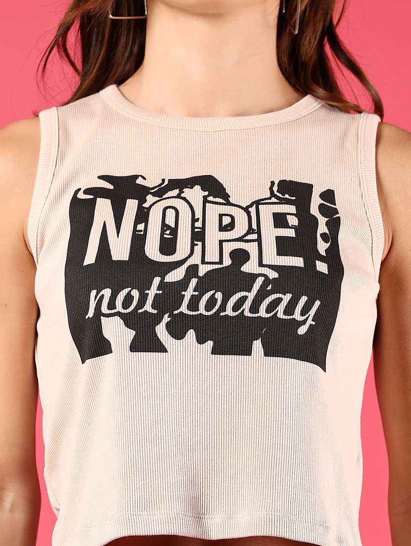 women printed sleeveless crop top - 21750074 -  Standard Image - 4