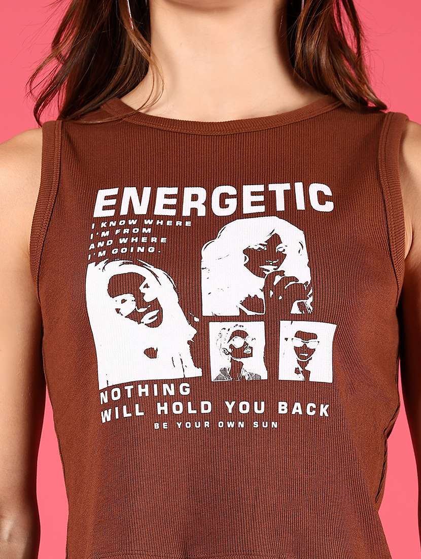 women printed sleeveless crop top - 21750075 -  Standard Image - 4