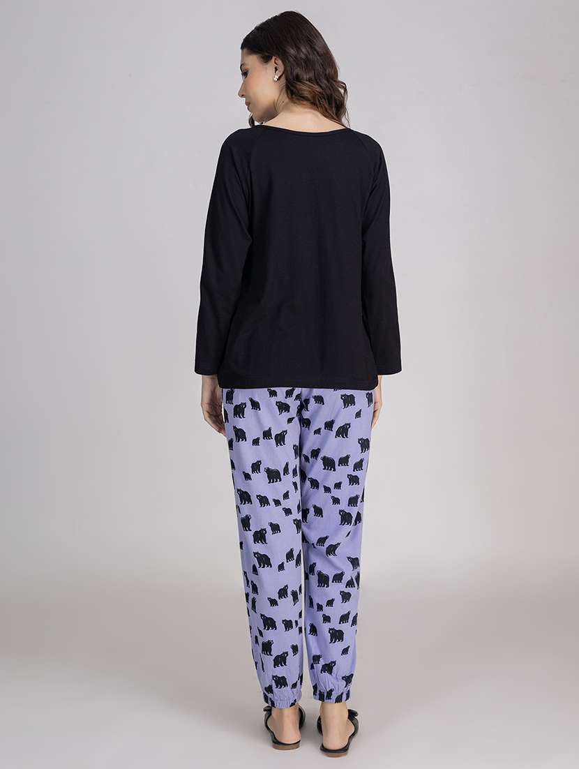 women printed nightwear pyjama set - 21750140 -  Standard Image - 4
