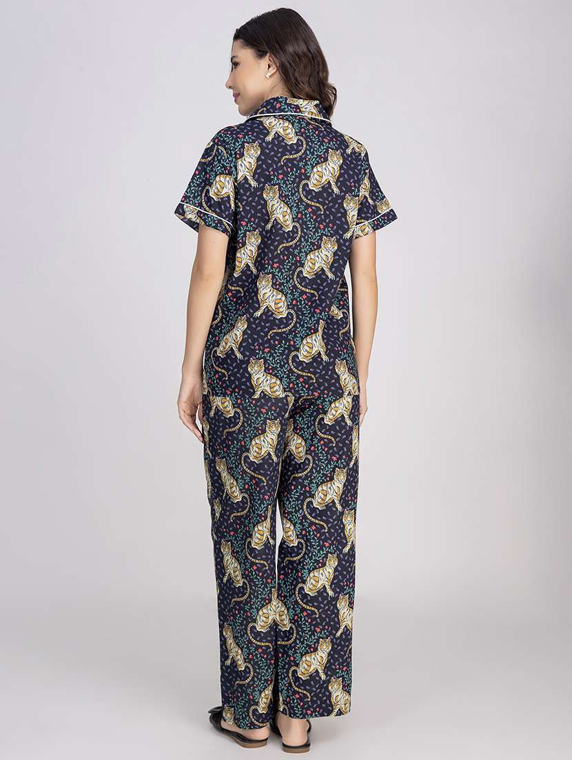 women printed nightwear pyjama set - 21750141 -  Standard Image - 4