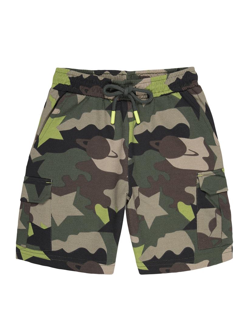 kids camouflage print mid rise cargo shorts - 21750343 - Zoom Image - 0
