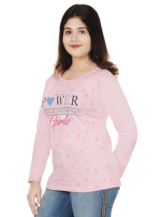 girls printed long sleeve casual t-shirt - 21750477 -  Standard Image - 1