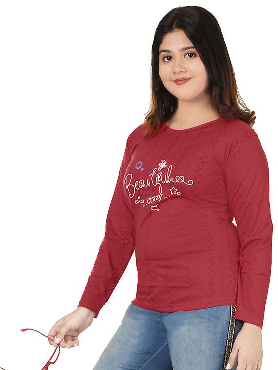 girls printed long sleeve casual t-shirt - 21750496 -  Standard Image - 1