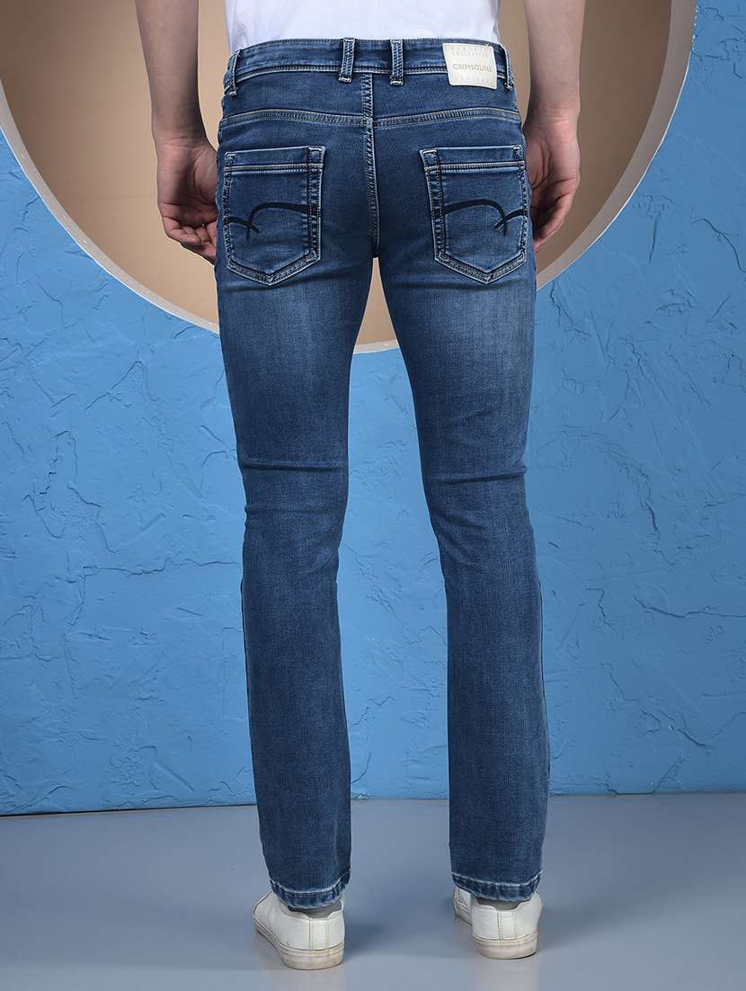 men solid mid rise slim fit jean - 21750558 -  Standard Image - 4
