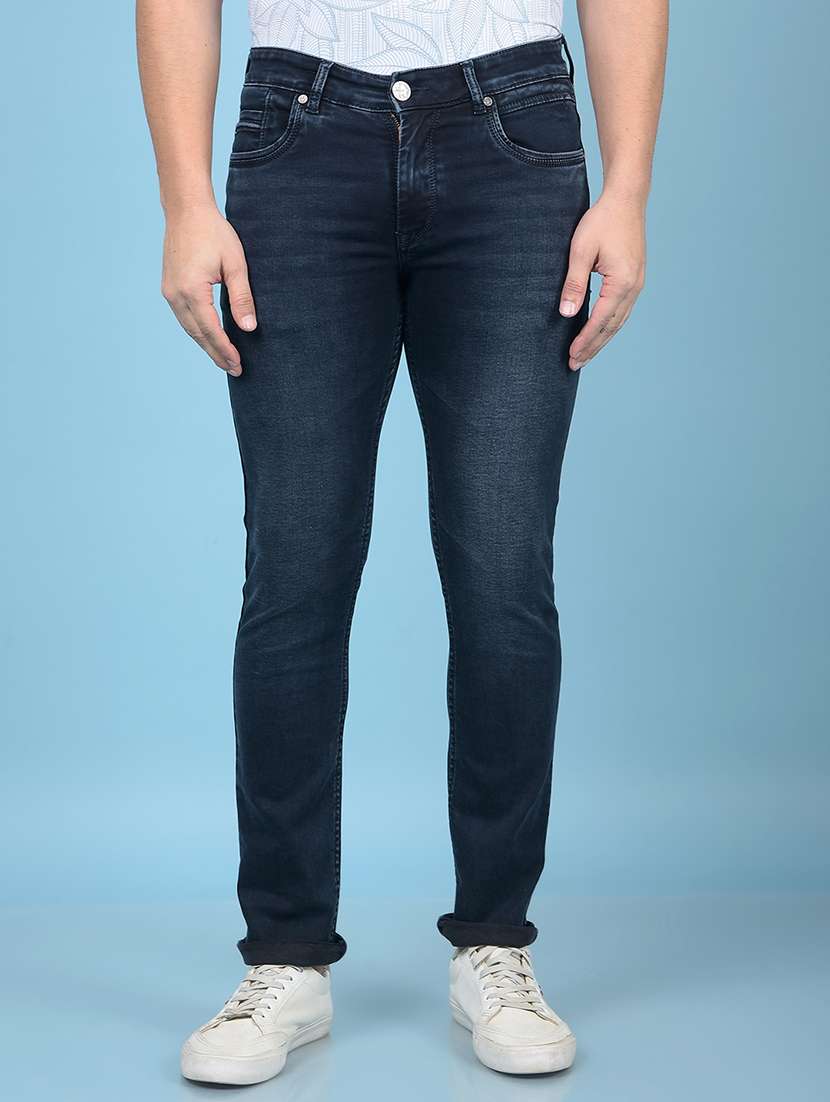 men solid mid rise skinny fit jean