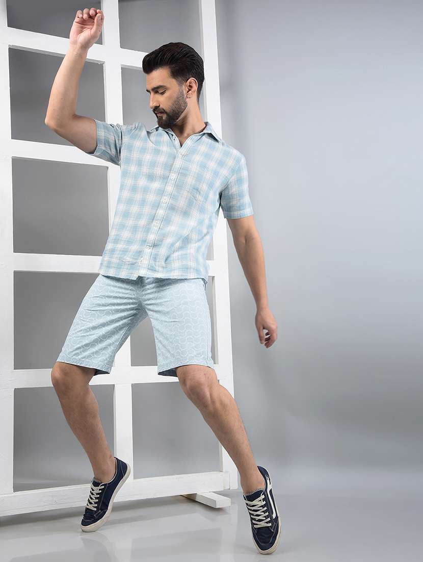 blue cotton  shorts - 21750641 -  Standard Image - 4
