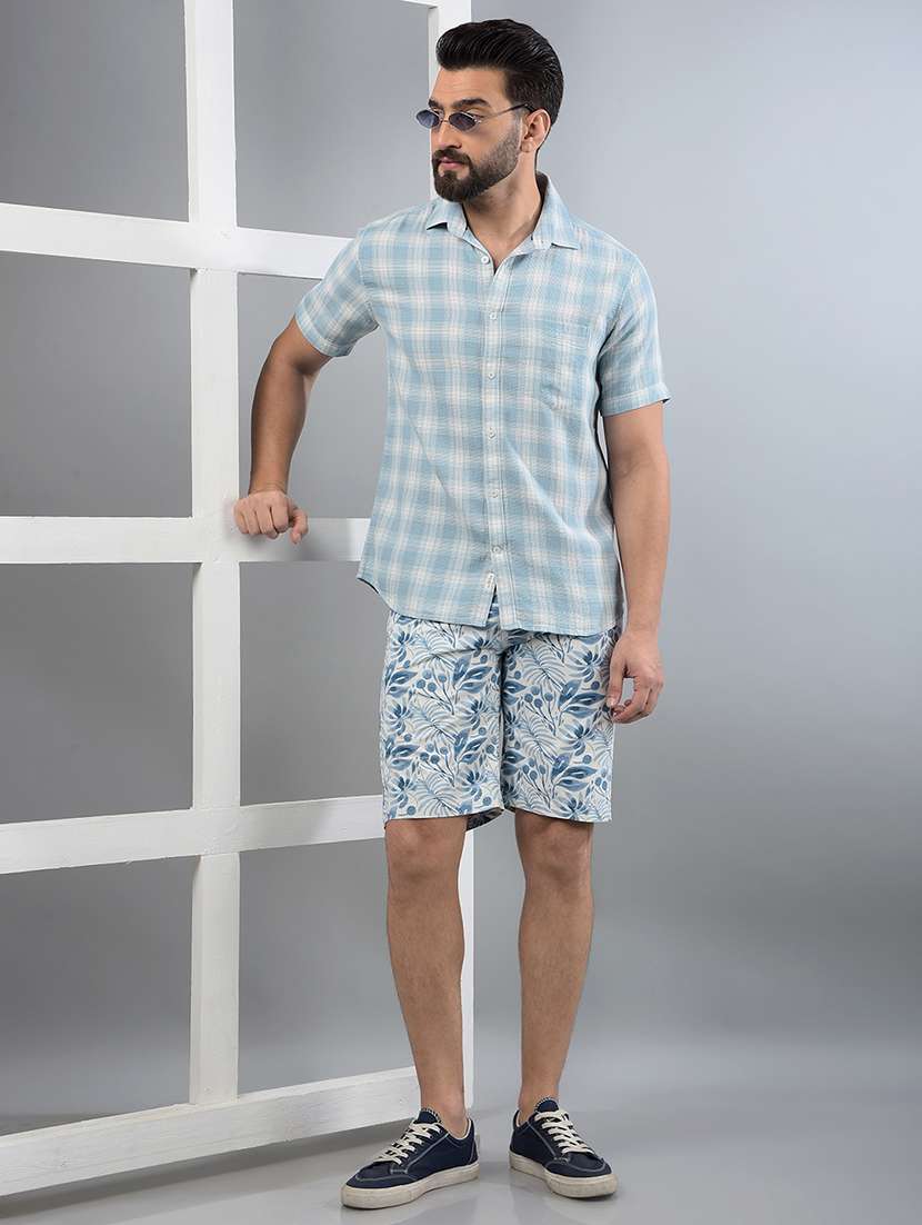 blue cotton  shorts - 21750642 -  Standard Image - 4