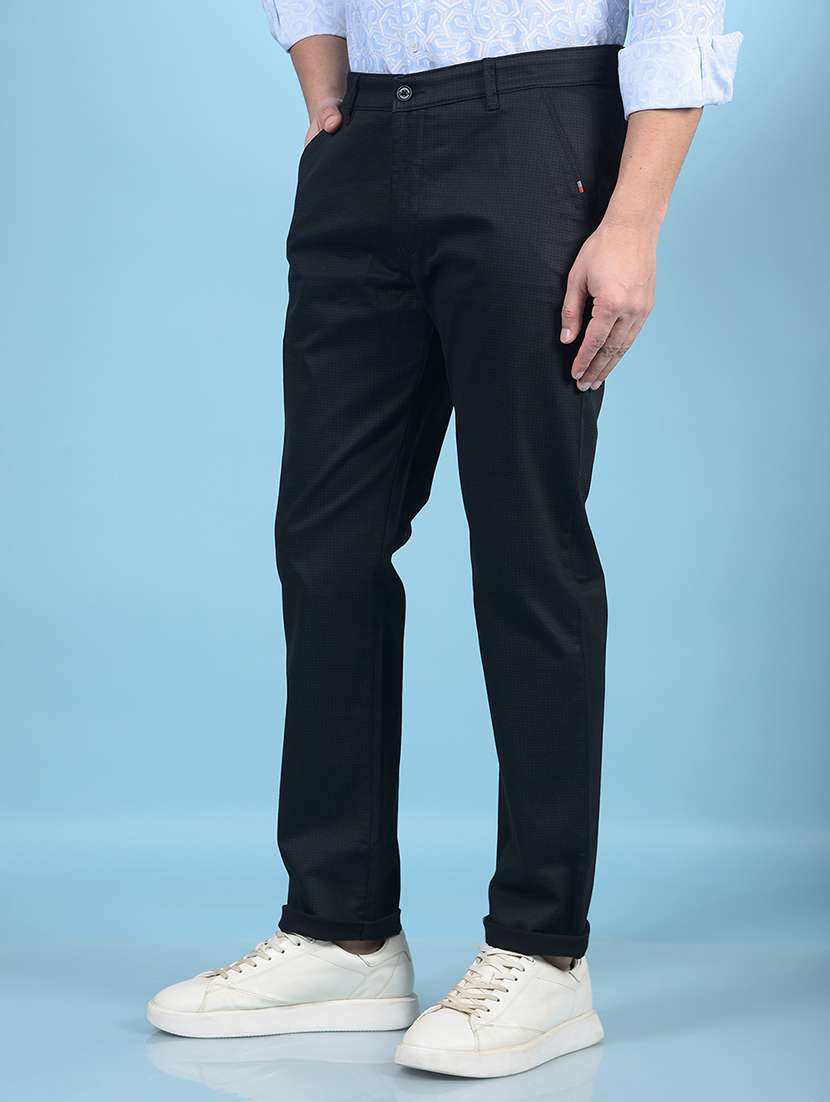 men solid mid rise chinos trouser  - 21750668 -  Standard Image - 1