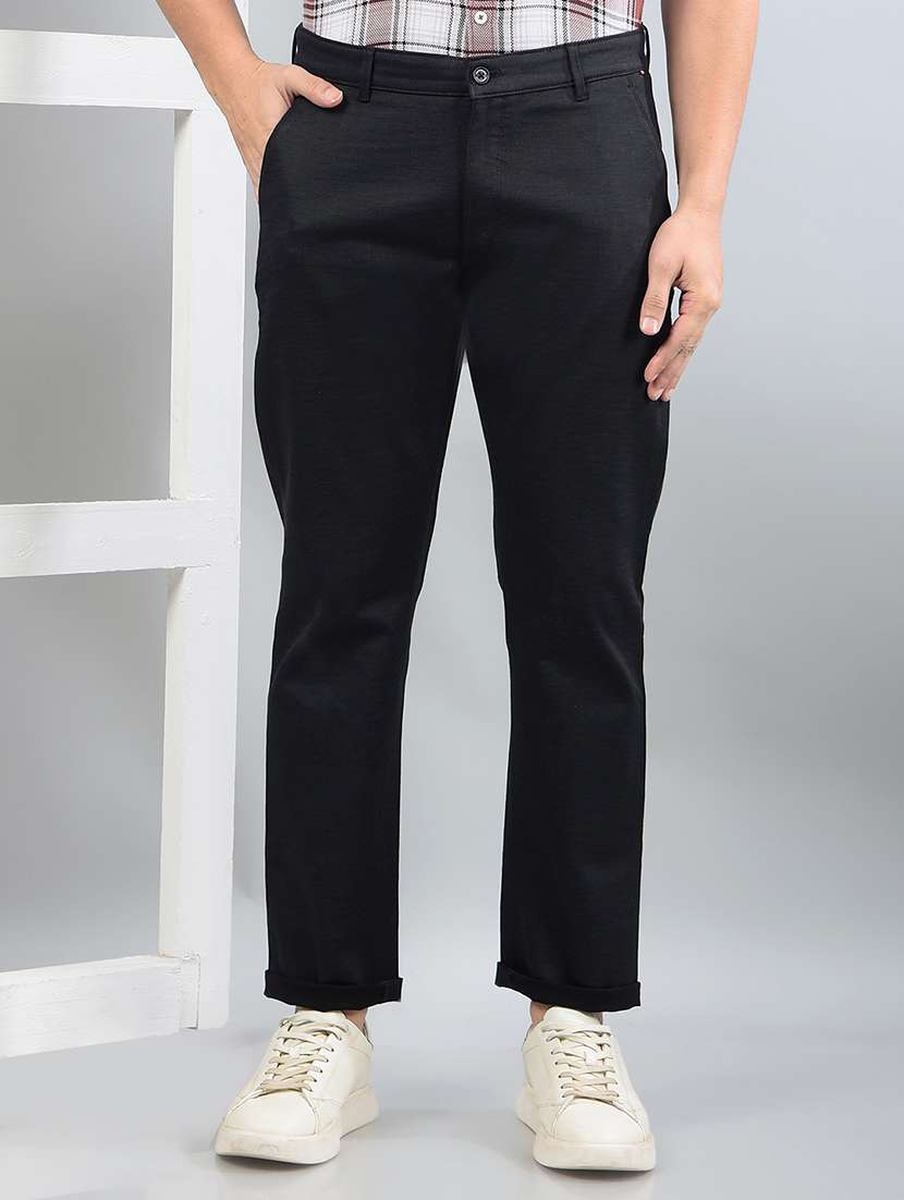 men solid mid rise chinos trouser - 21750672 - Zoom Image - 0
