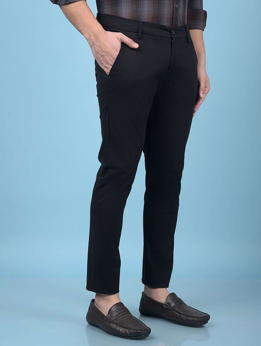 men solid mid rise chinos casual trouser - 21750675 -  Standard Image - 1