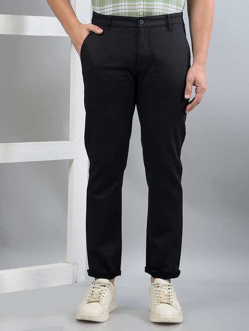 men solid mid rise chinos trouser  - 21750680 -  Standard Image - 0