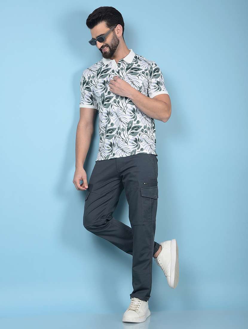 men solid mid rise regular fit cargo - 21750687 -  Standard Image - 4