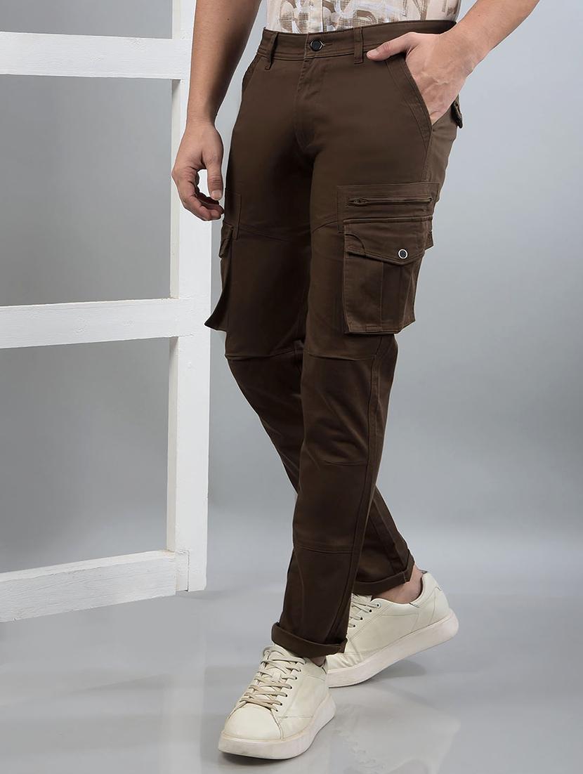men solid mid rise regular fit cargo - 21750688 - Standard Image - 1