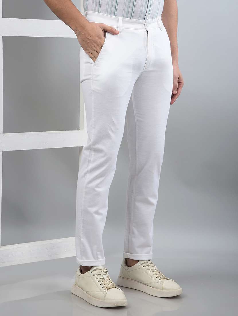 men solid mid rise chino trouser  - 21750695 -  Standard Image - 1