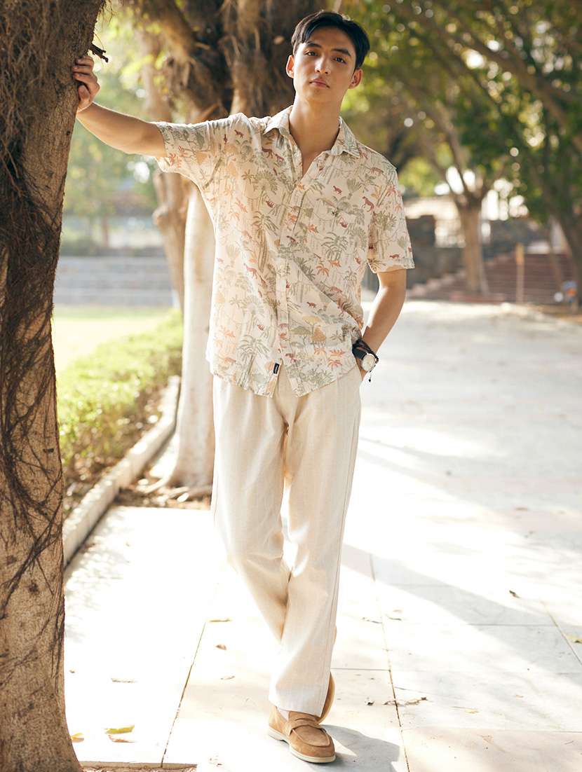 men striped mid rise chinos   - 21750700 -  Standard Image - 1