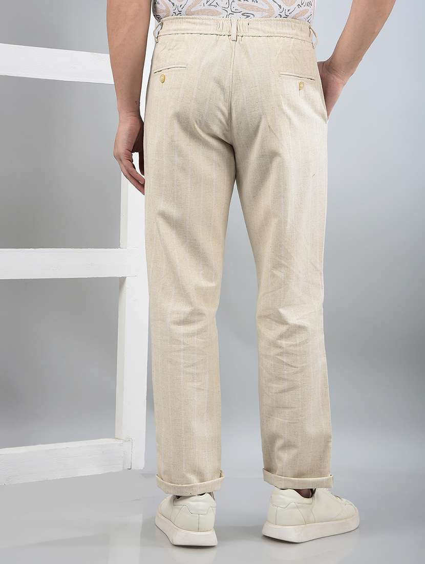 men striped mid rise chinos   - 21750700 -  Standard Image - 4