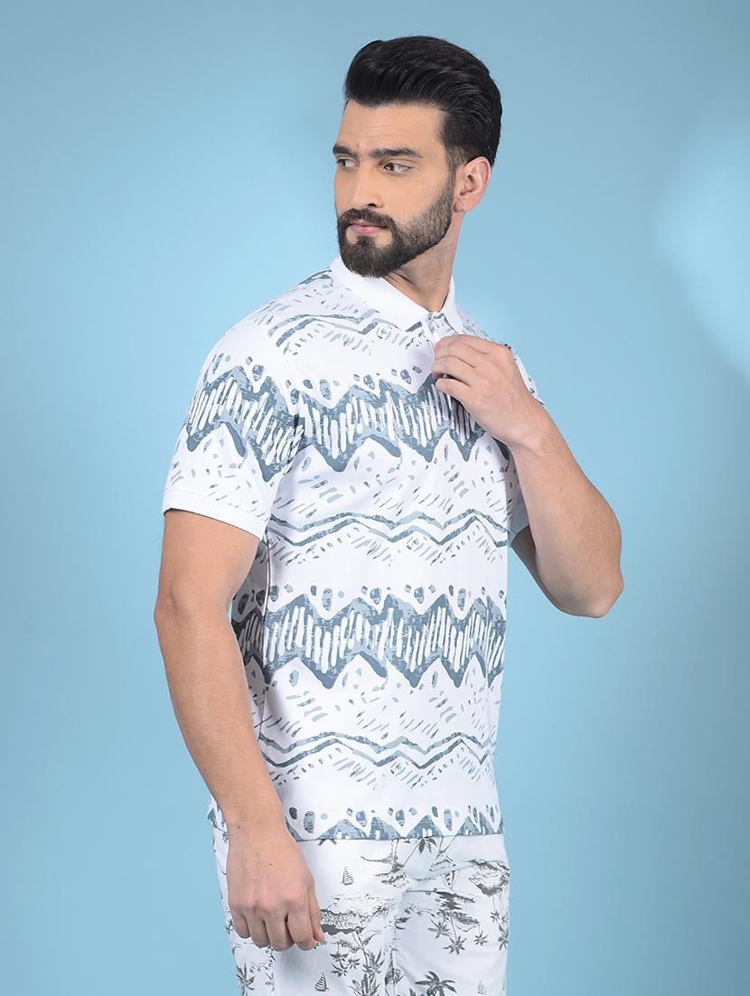 men all over print half sleeve polo t-shirt - 21750704 - Standard Image - 1