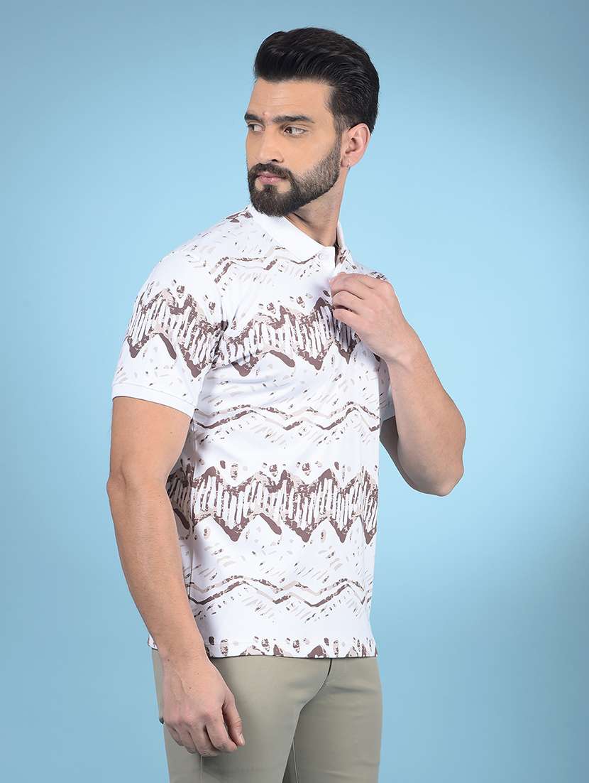 men all over print half sleeve polo t-shirt - 21750705 - Standard Image - 1
