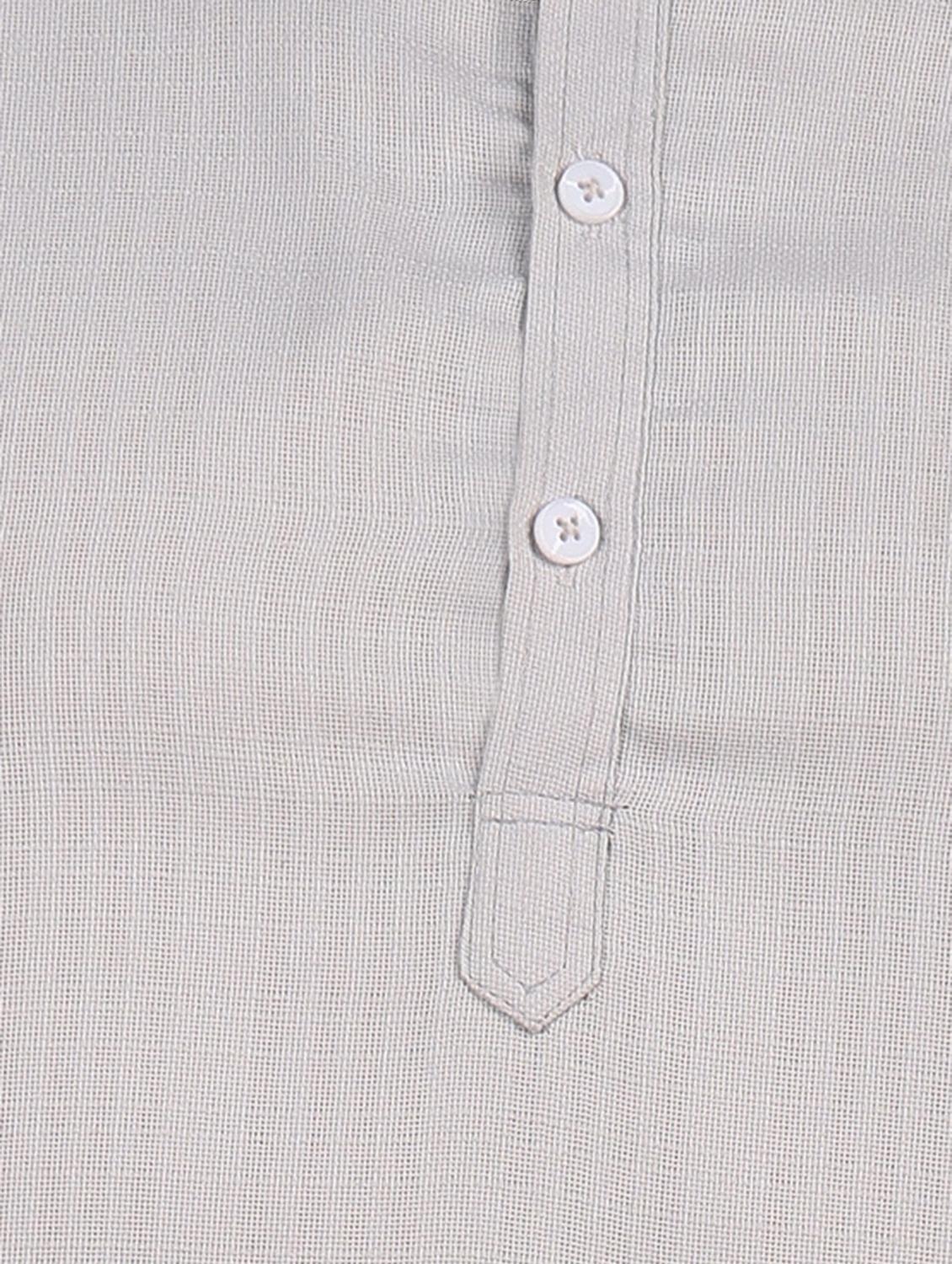 men solid mandarin neck short kurta - 21750749 - Standard Image - 4