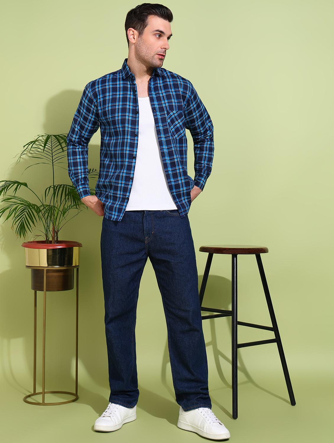 men checkered long sleeve regular fit casual shirt - 21750752 - Standard Image - 4