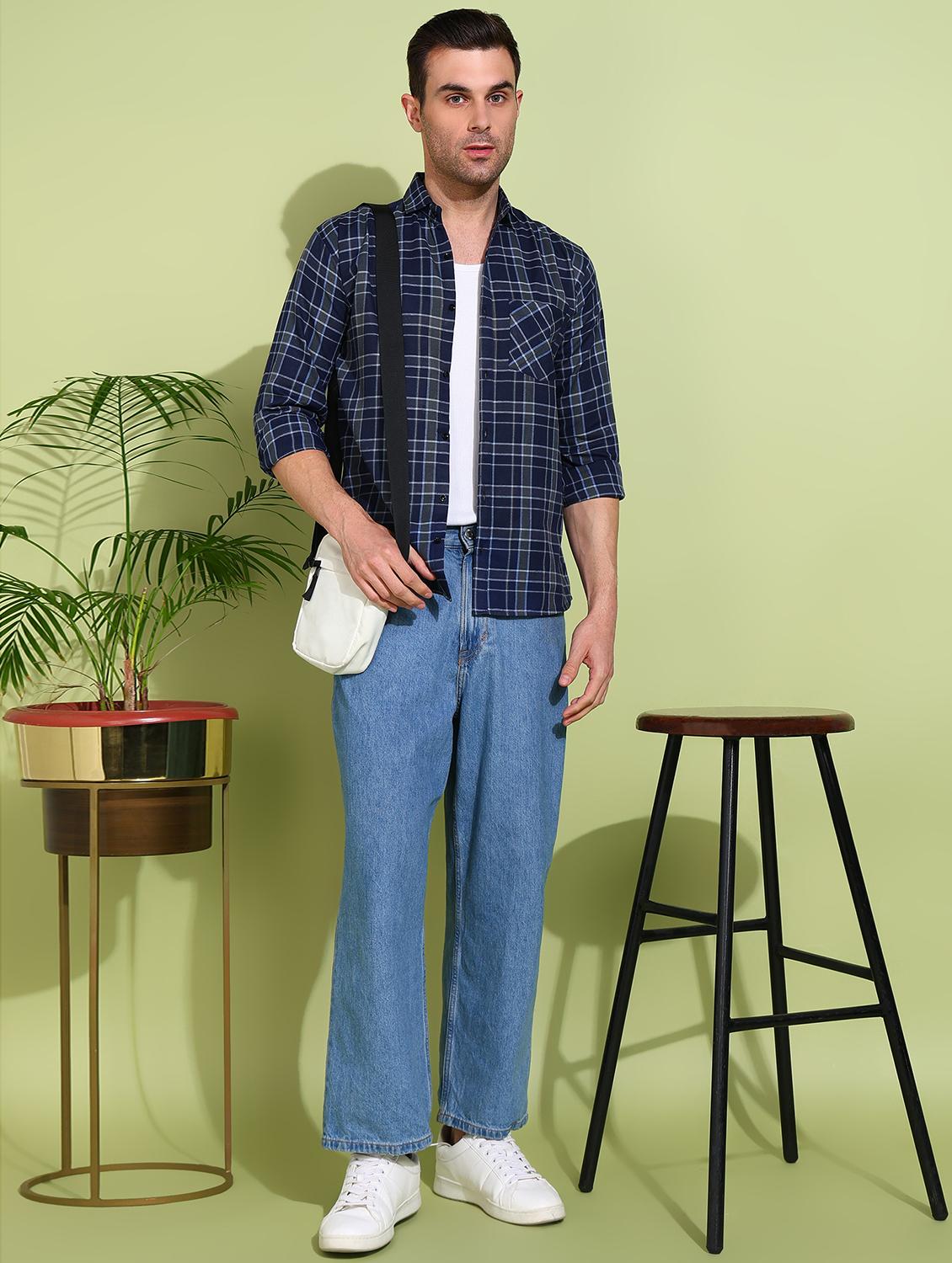 men checkered long sleeve regular fit casual shirt - 21750753 - Standard Image - 4