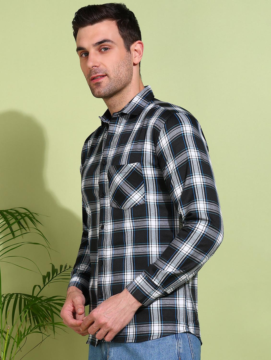 men checkered long sleeve regular fit casual shirt - 21750755 - Standard Image - 1