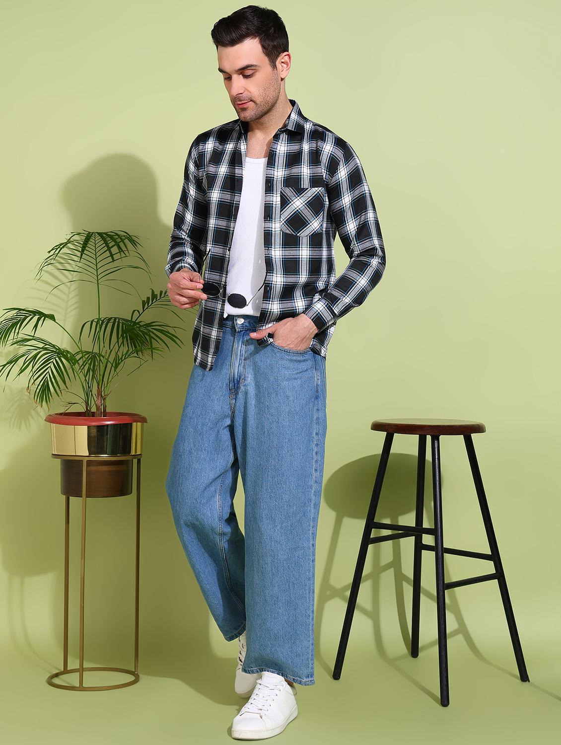 men checkered long sleeve regular fit casual shirt - 21750755 - Standard Image - 4