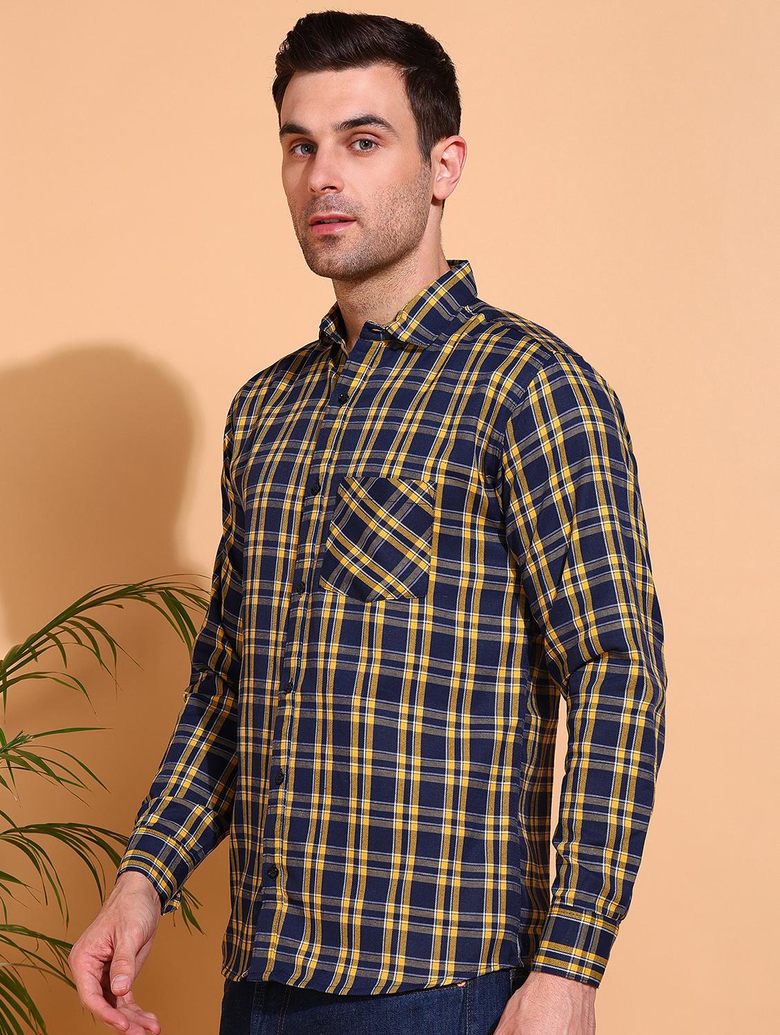 men checkered long sleeve regular fit casual shirt - 21750759 - Standard Image - 1