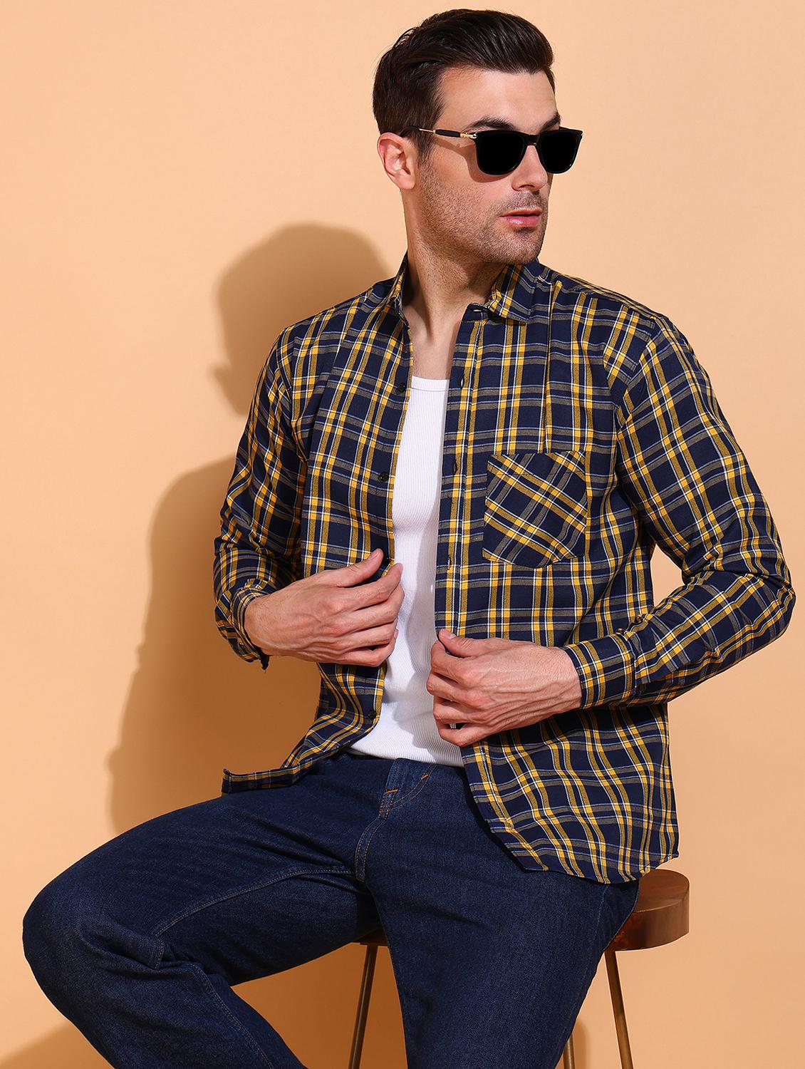 men checkered long sleeve regular fit casual shirt - 21750759 - Standard Image - 4