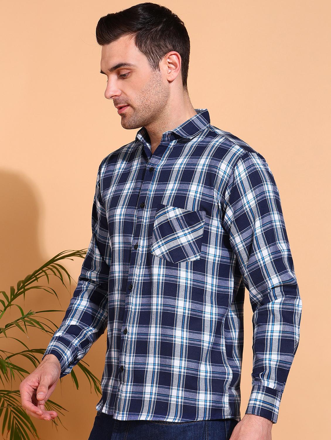 men checkered long sleeve regular fit casual shirt - 21750764 - Standard Image - 1