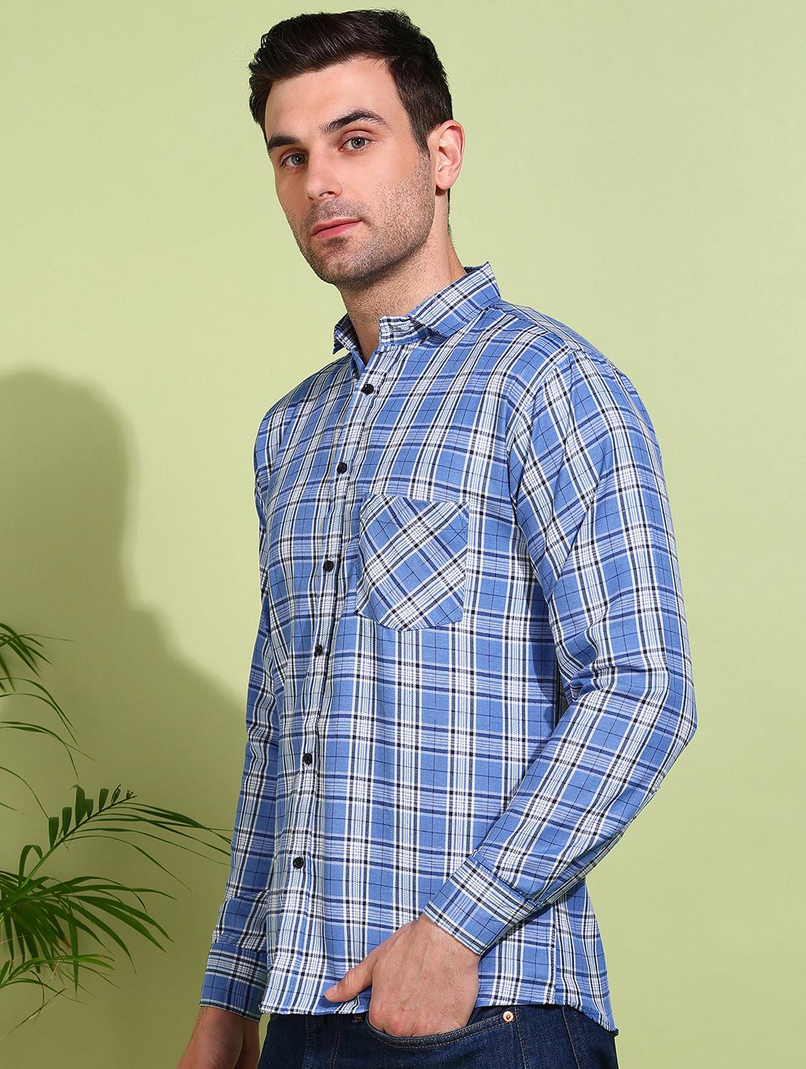 men checkered long sleeve regular fit casual shirt - 21750768 - Standard Image - 1