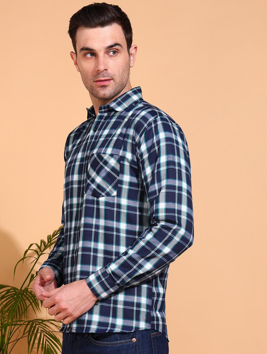 men checkered long sleeve regular fit casual shirt - 21750769 - Standard Image - 1