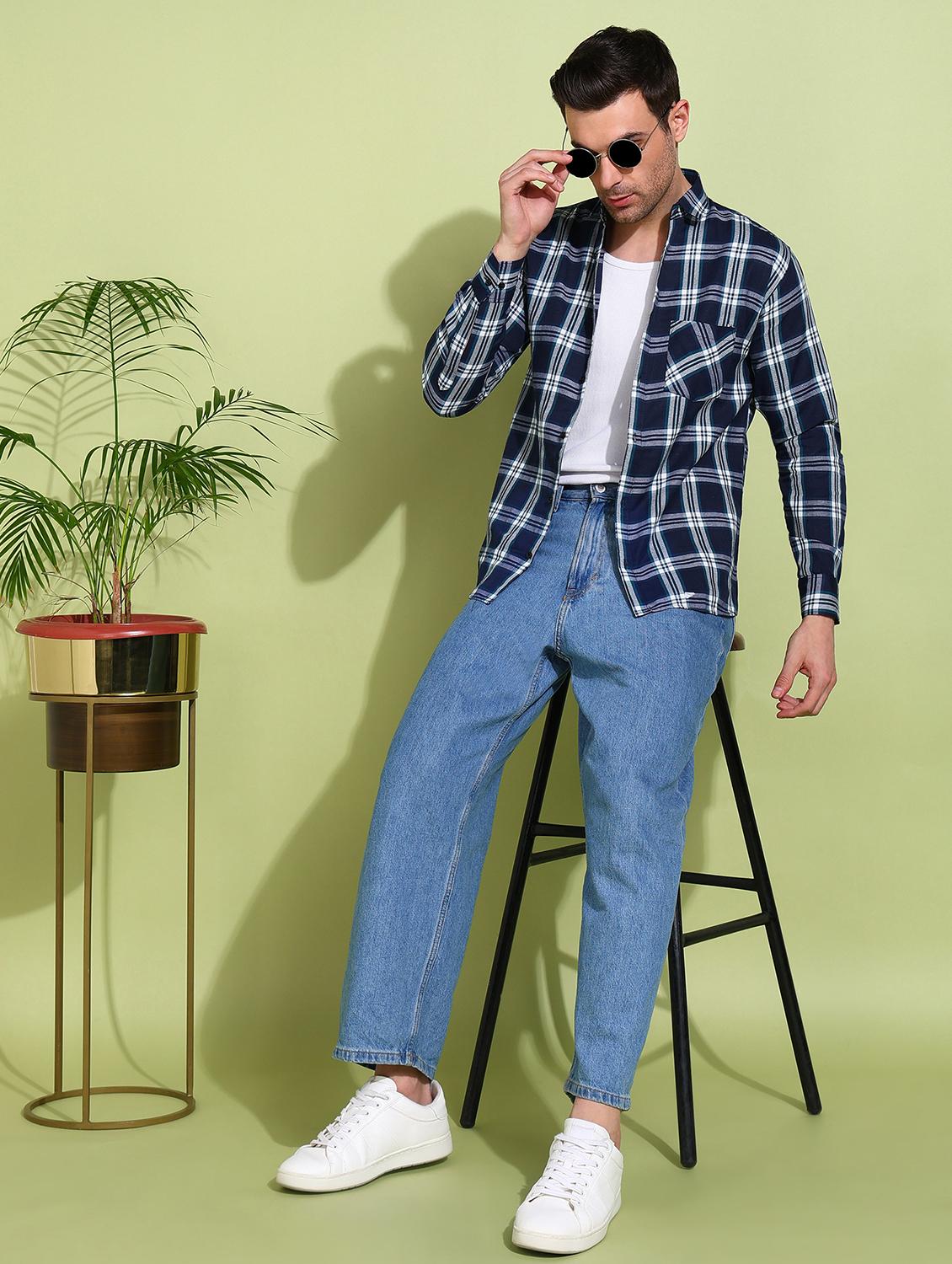 men checkered long sleeve regular fit casual shirt - 21750772 - Standard Image - 4