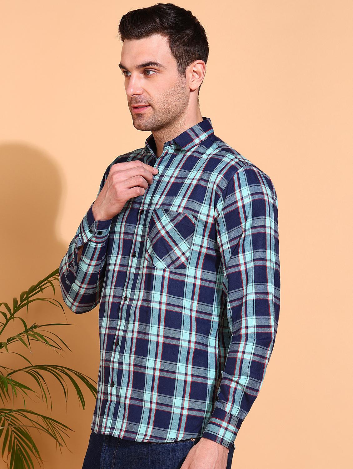 men checkered long sleeve regular fit casual shirt - 21750773 - Standard Image - 1