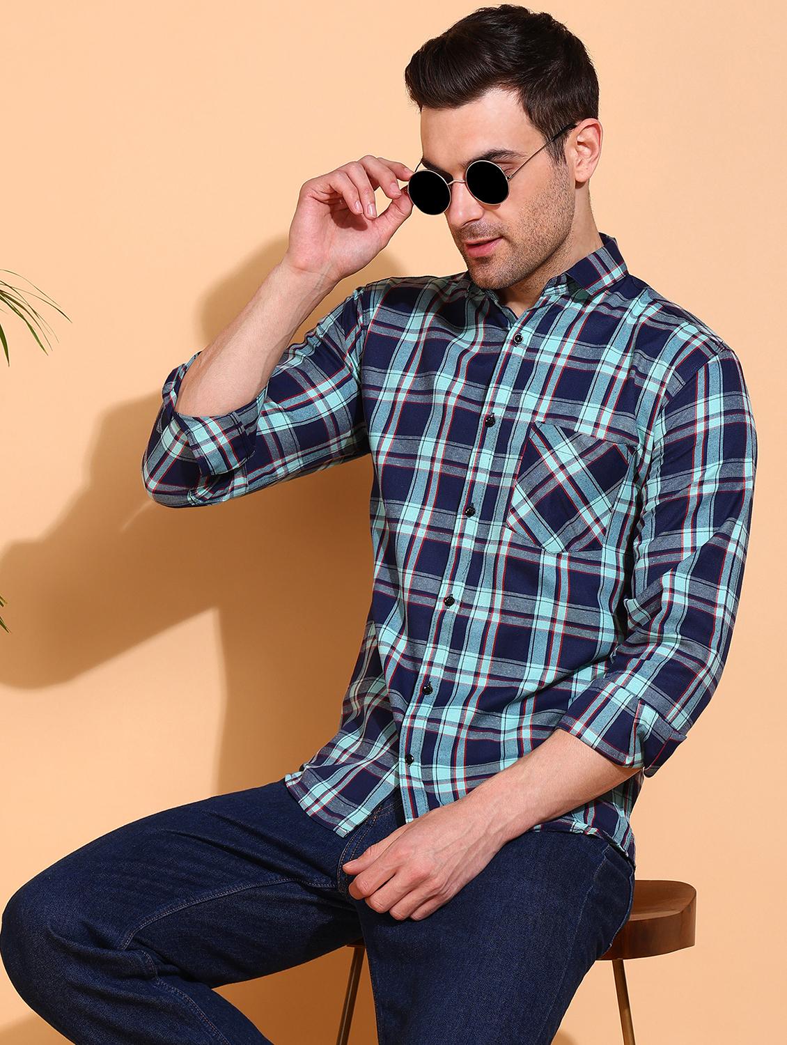 men checkered long sleeve regular fit casual shirt - 21750773 - Standard Image - 4