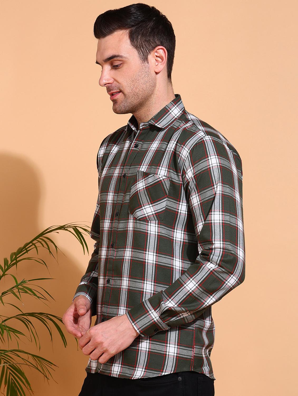 men checkered long sleeve regular fit casual shirt - 21750775 - Standard Image - 1