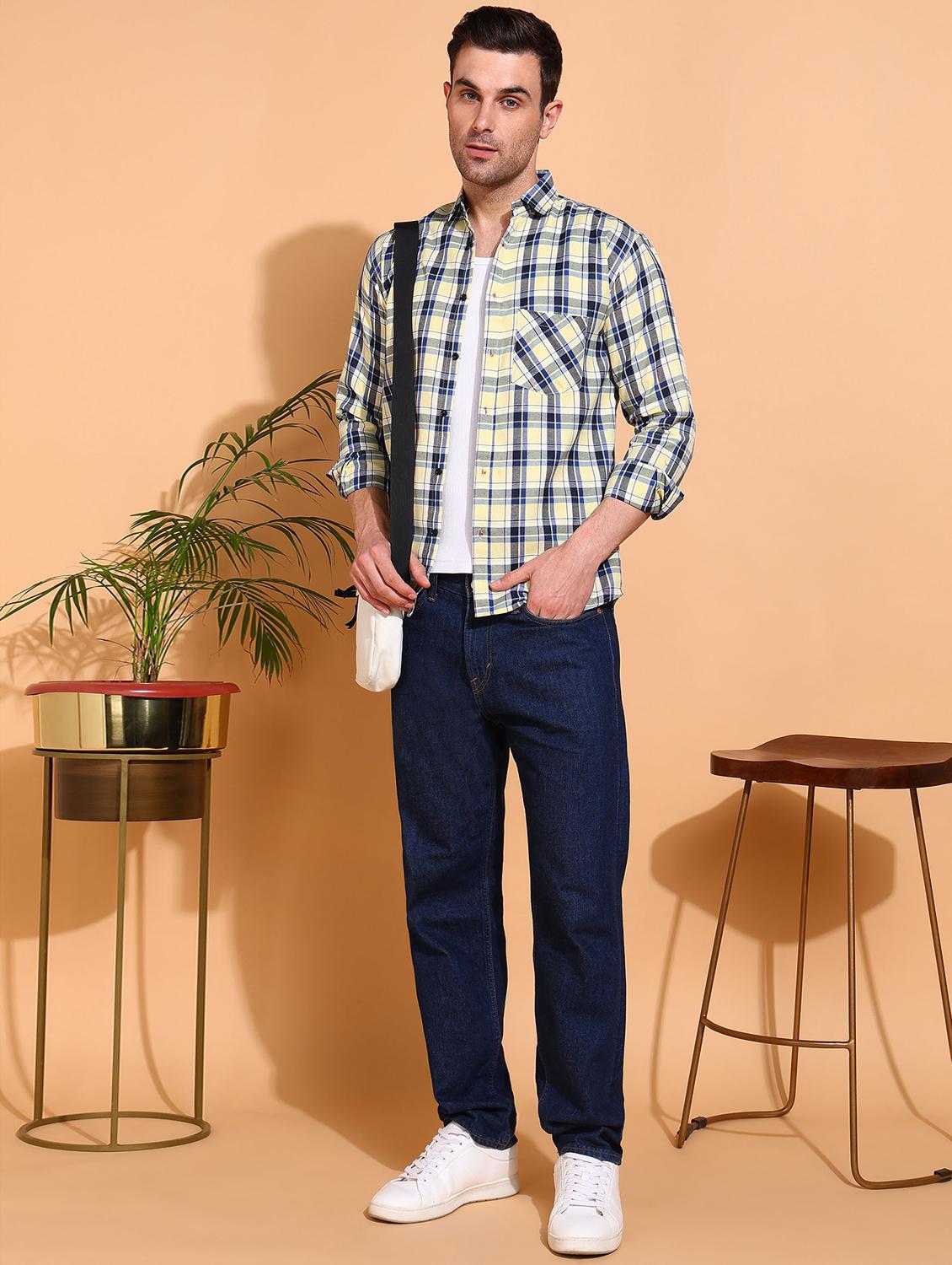 men checkered long sleeve regular fit casual shirt - 21750777 - Standard Image - 4