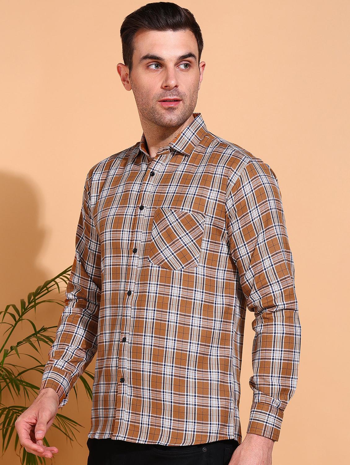 men checkered long sleeve regular fit casual shirt - 21750778 - Standard Image - 1