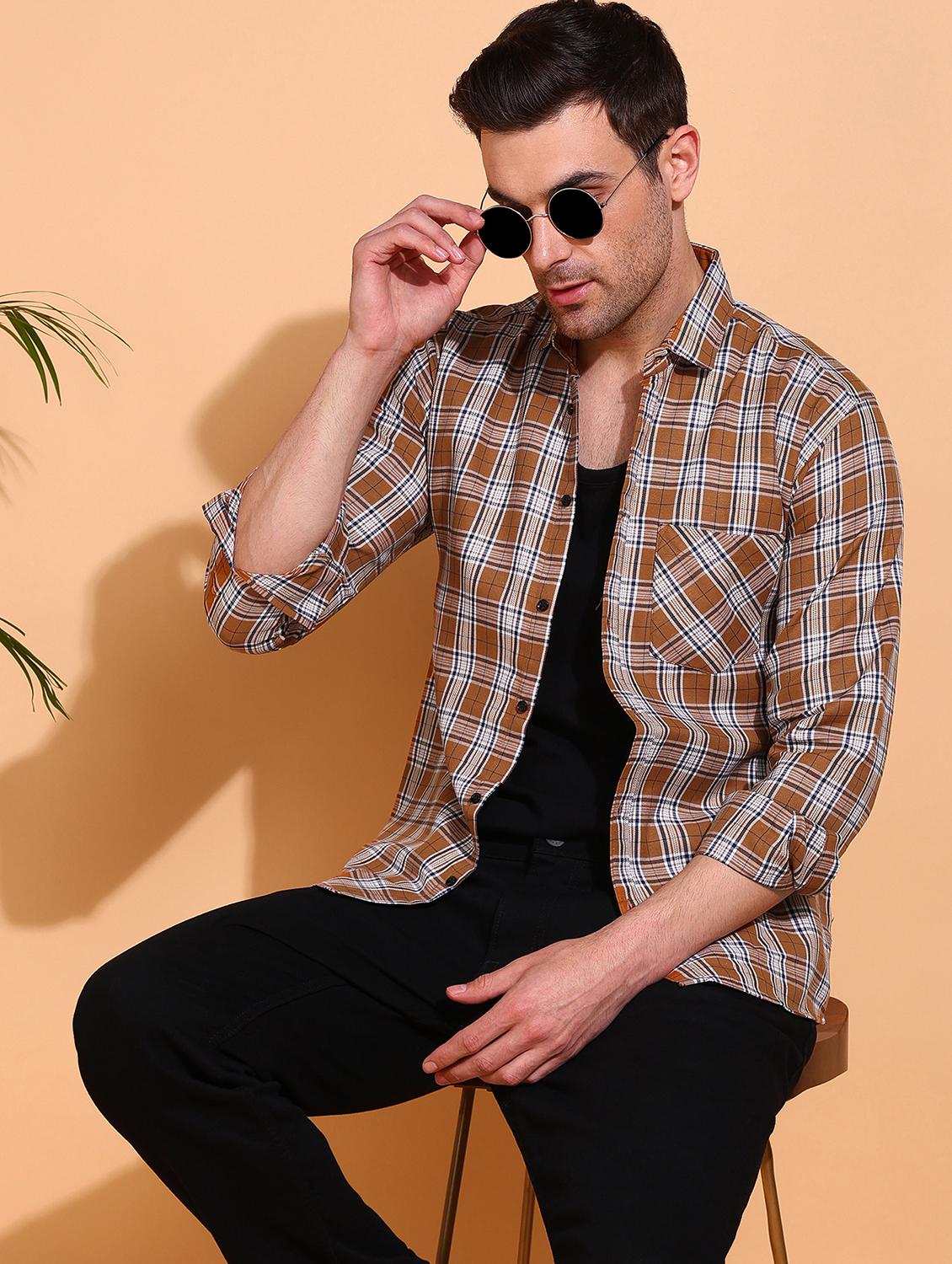 men checkered long sleeve regular fit casual shirt - 21750778 - Standard Image - 4