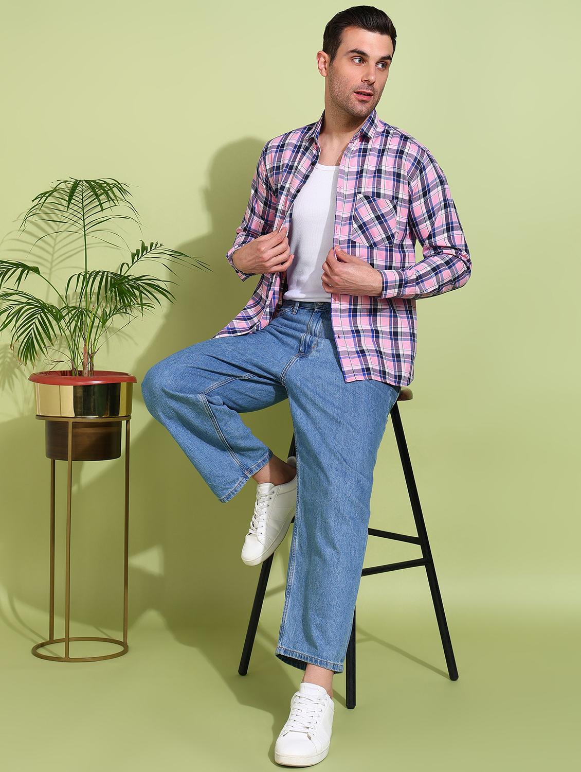 men checkered long sleeve regular fit casual shirt - 21750780 - Standard Image - 4