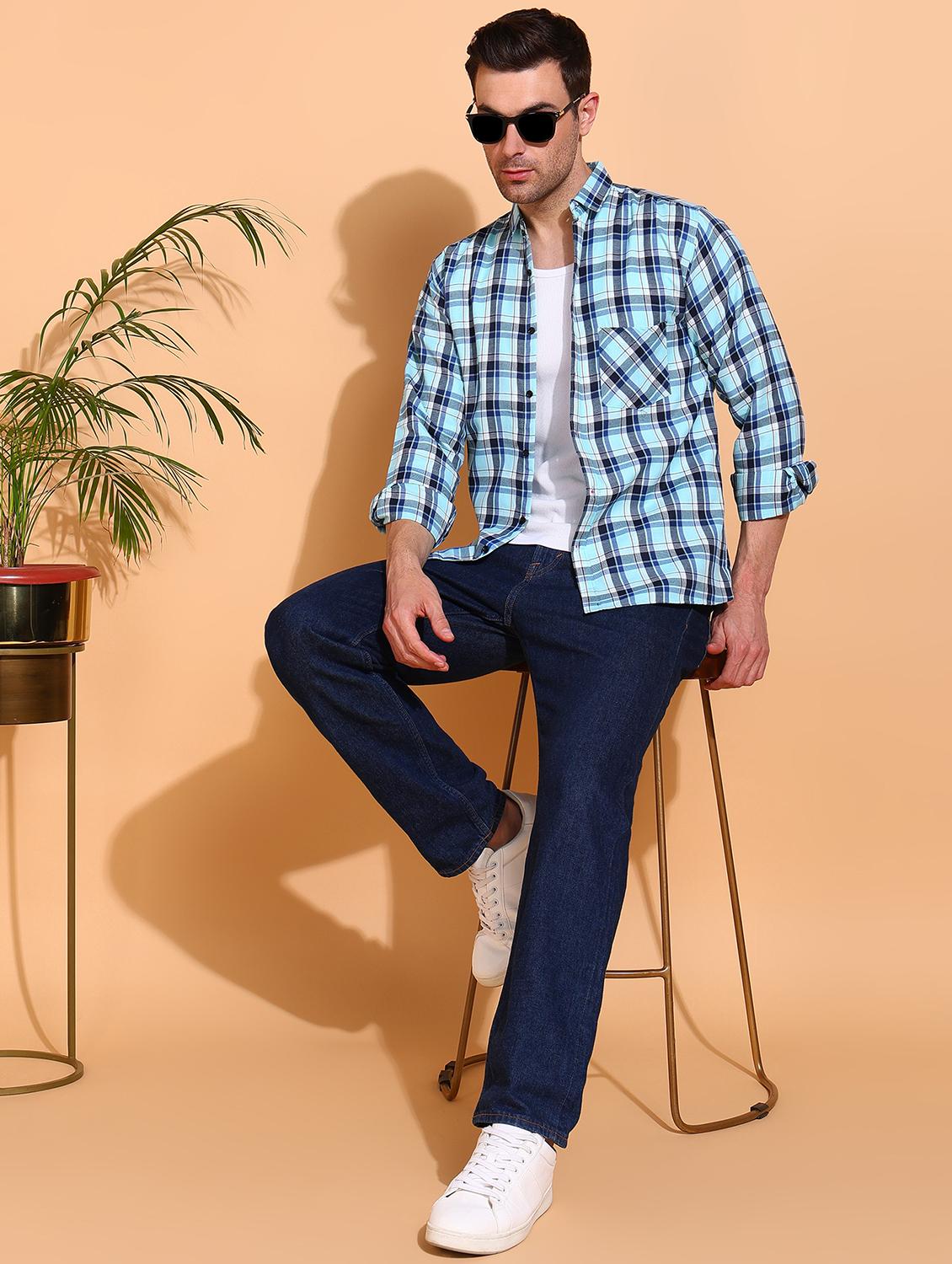 men checkered long sleeve regular fit casual shirt - 21750781 - Standard Image - 4
