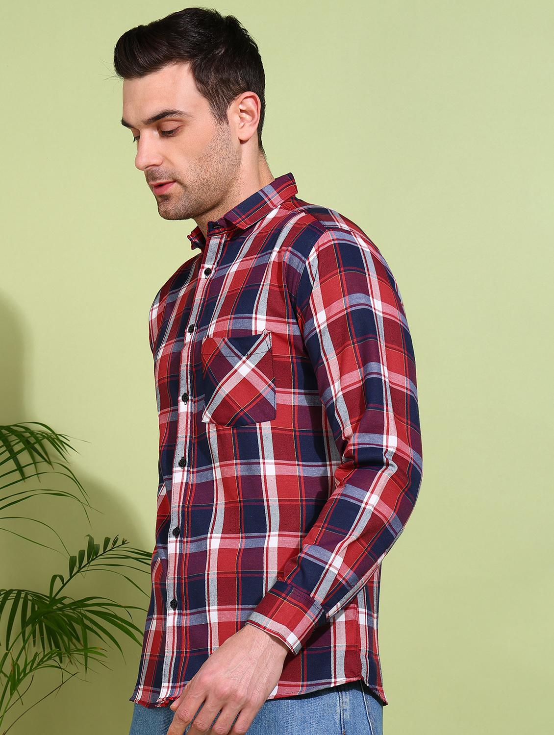 men checkered long sleeve regular fit casual shirt - 21750784 - Standard Image - 1
