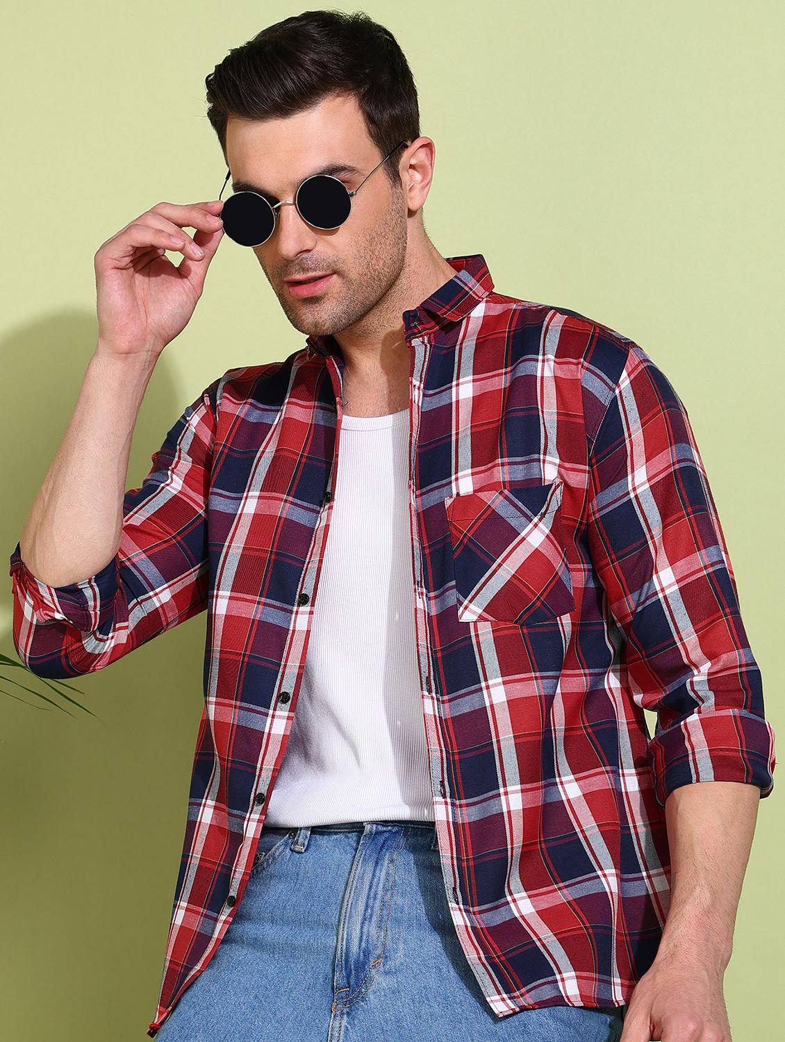 men checkered long sleeve regular fit casual shirt - 21750784 - Standard Image - 4
